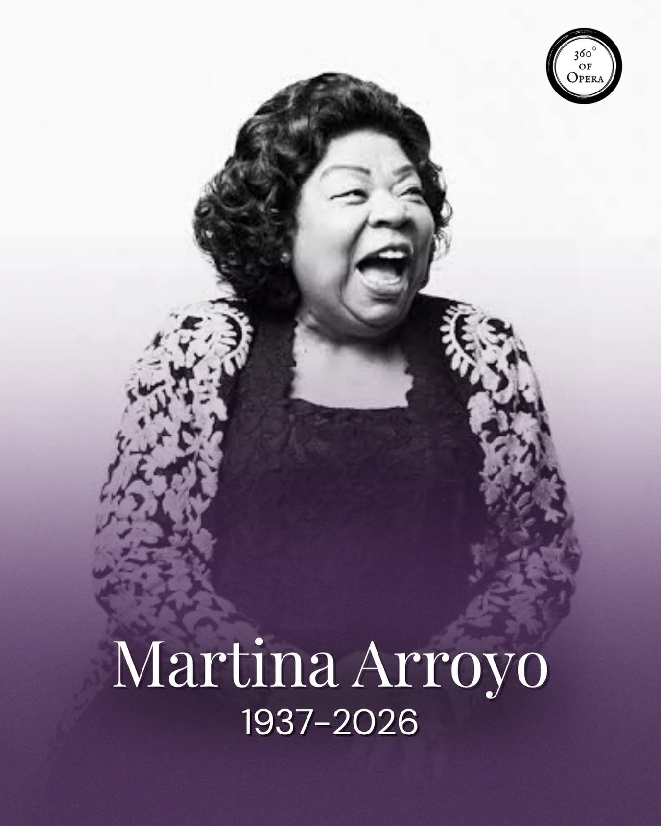 Martina Arroyo: February 2, 1937 - October 13, 2026 🌹

A legendary soprano, generous teacher, and founder of the @martinaarroyofoundation / Prelude to Performance. Thank you, Martina, for your beautiful legacy&mdash; not simply the countless recordi