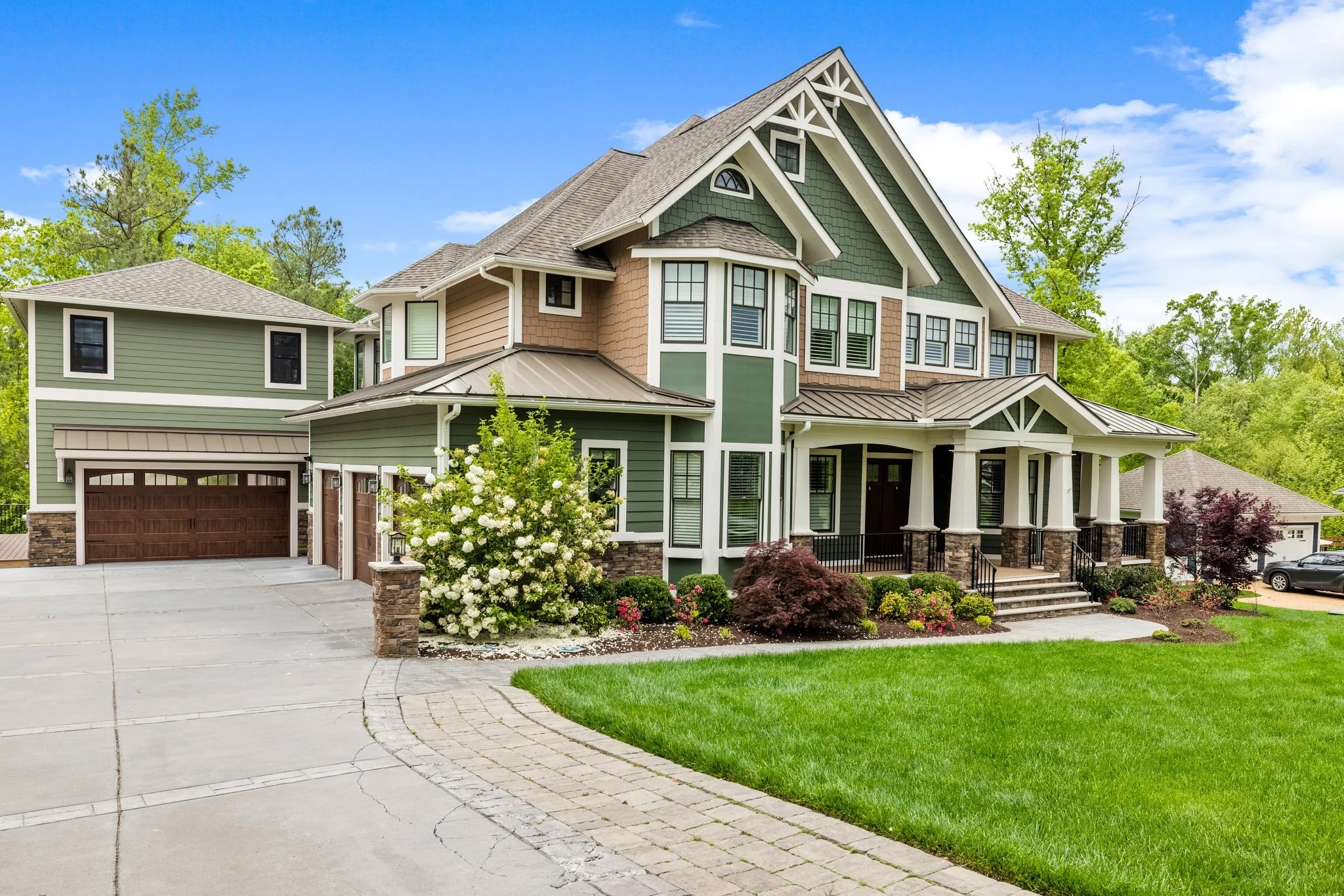 Three-story garage pool house detached custom build by Cardiff Custom Construction in Hallsley neighborhood Midlothian Chesterfield Virginia