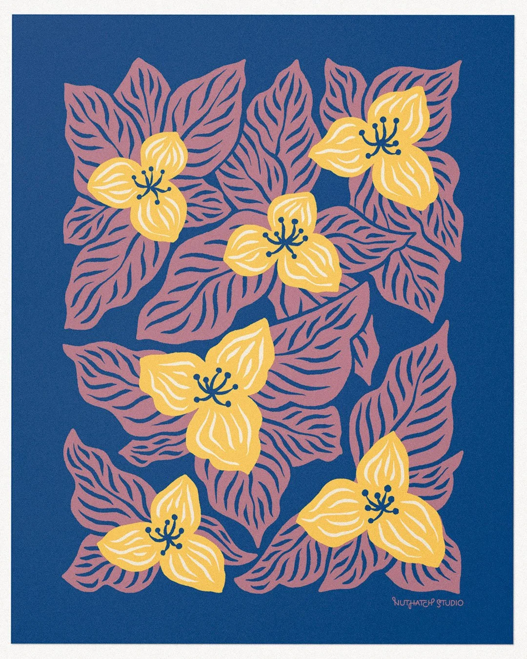 New trillium art print available in the shop! I originally drew this design for a birthday card and recently had a request to turn it into an art print. So glad I did because this is truly one of my favs. Trillium flowers always make me think of my m