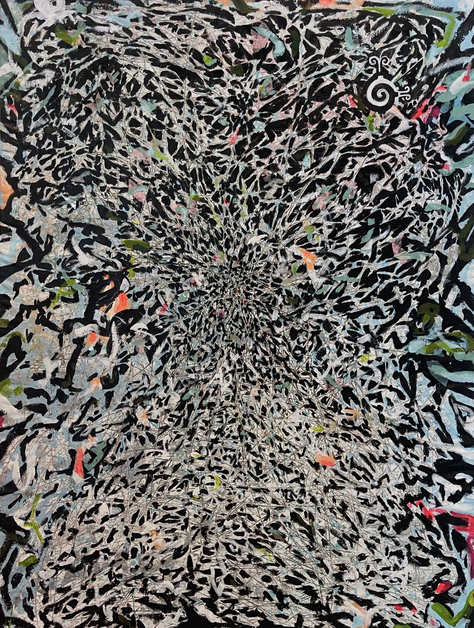 Hunab Ku Sees You
5.5 ft X 4 ft
mixed media on canvas
 2024