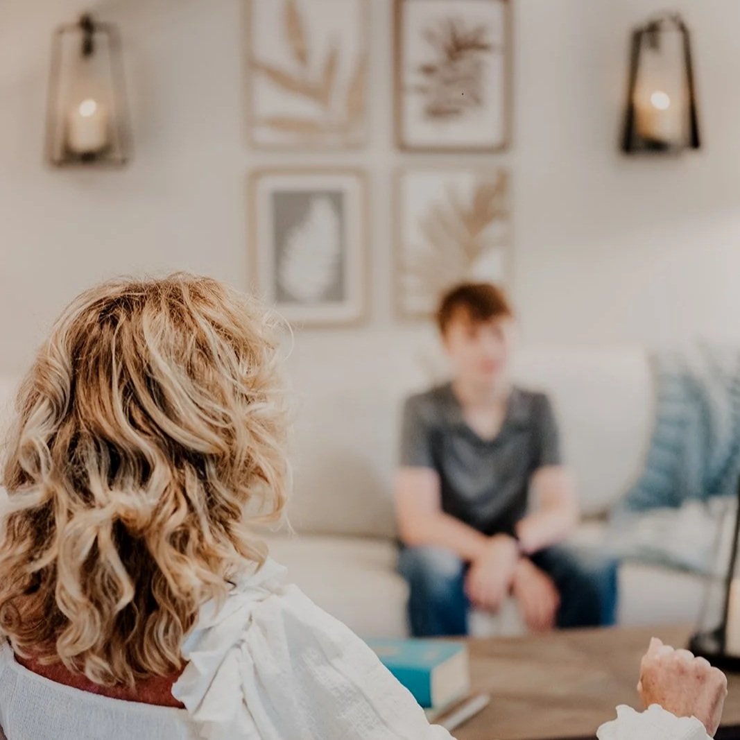 A calm and private therapy room in Batavia, IL, optimized for EMDR, hypnotherapy, and somatic healing sessions.