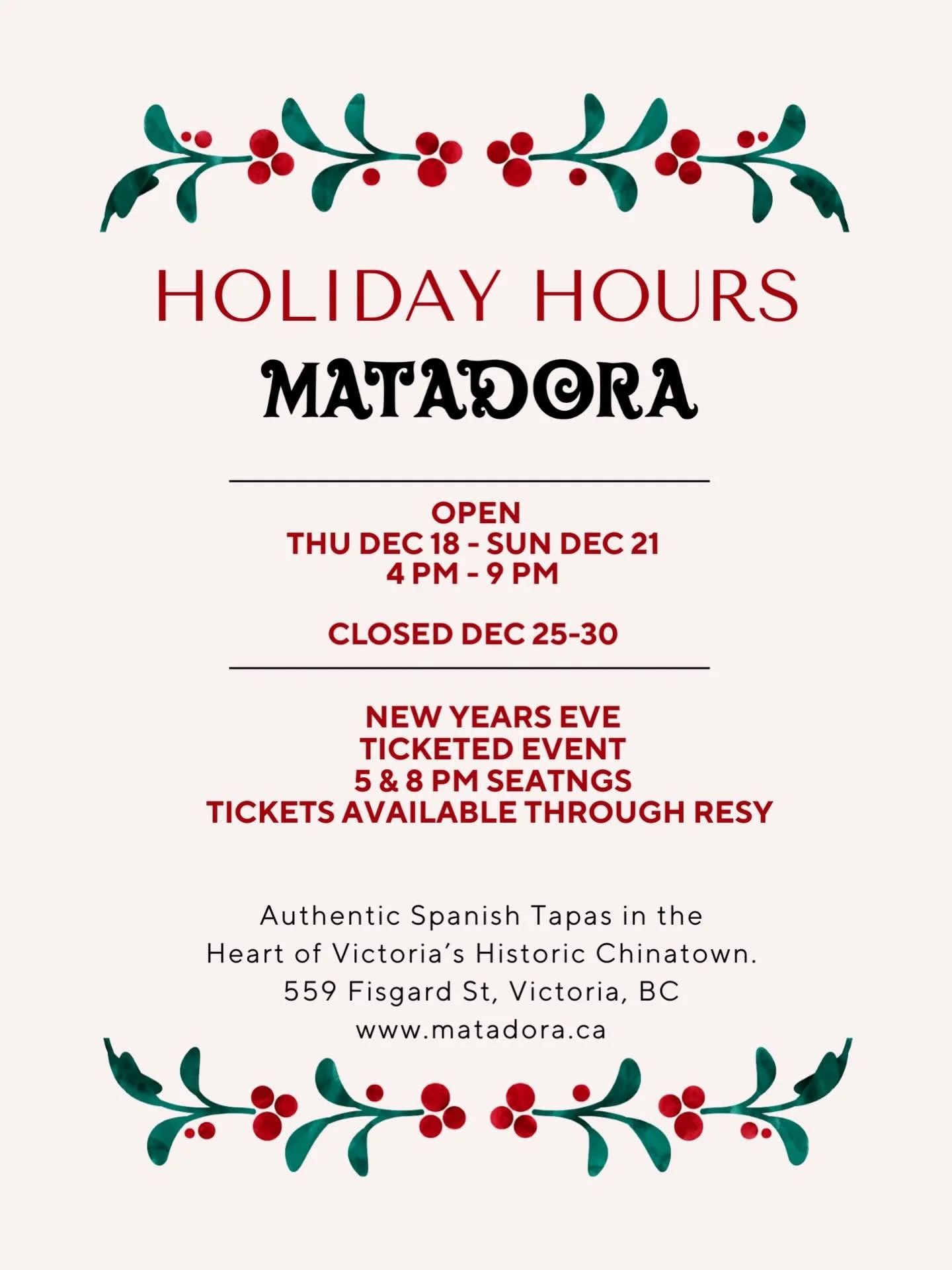 Our last full week of service of 2025 begins Thursday! 
🪭💃🏻🪭

Reservations are strongly advised for what&rsquo;s shaping up to be our busiest week of the year, you can book through the link on our bio on Resy. 

We have one table remaining for ou