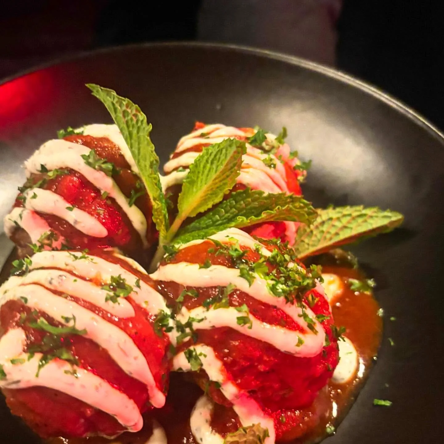 Moorish Spiced Beef Meatballs with smoky tomato sauce &amp; minted yogurt. 

🪭🪭🪭

Back by Popular Demand! 

Matadora Tapas 
Authentic Spanish Tapas in the 
Heart of Victoria&rsquo;s Historic Chinatown
💃🏻💃🏻💃🏻
Thu-Sun 4-9 pm
559 Fisgard Street