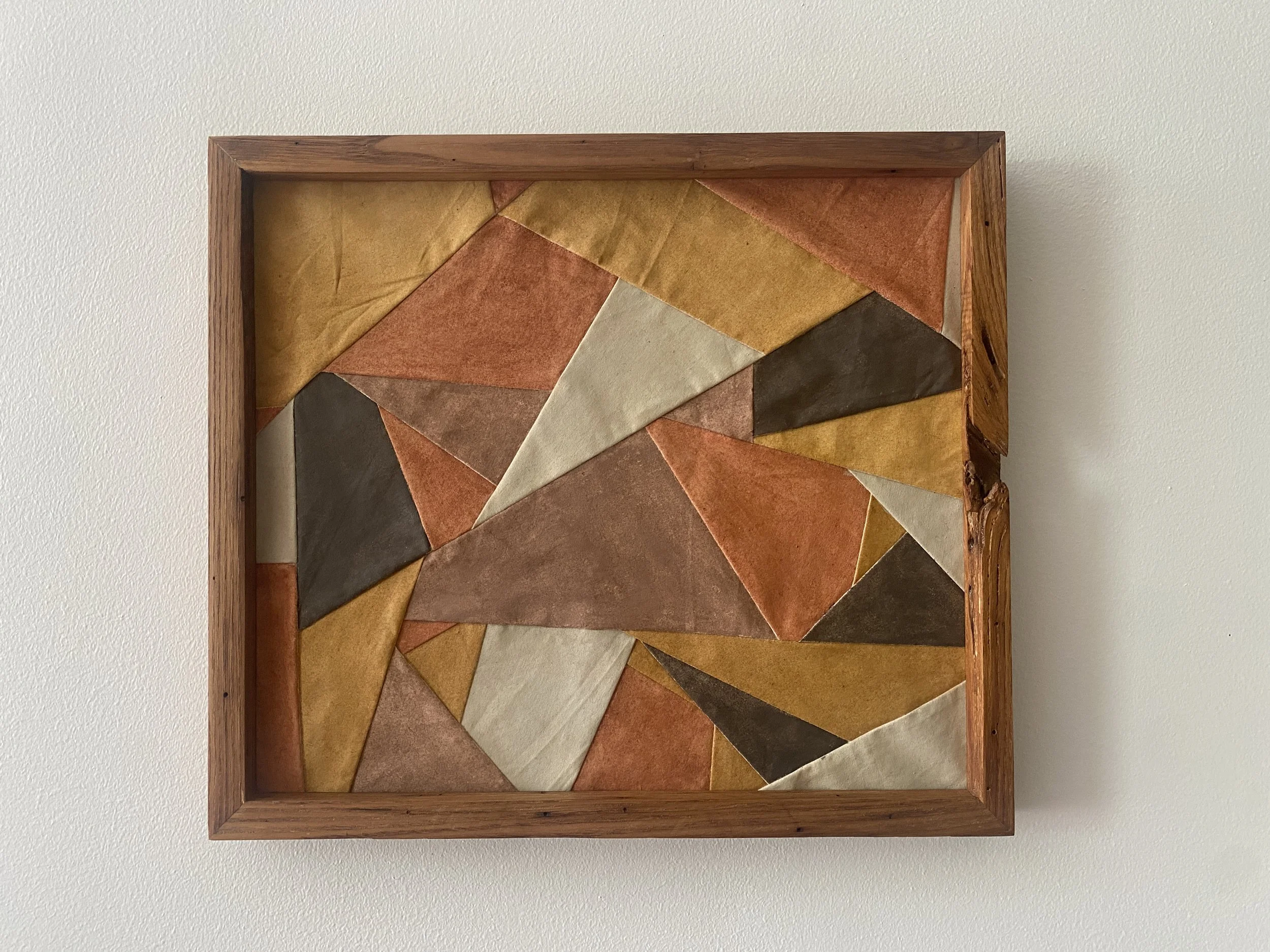 These are the Shades of the Rocks the Raised Me | rock pigments on vintage fabric | 2025