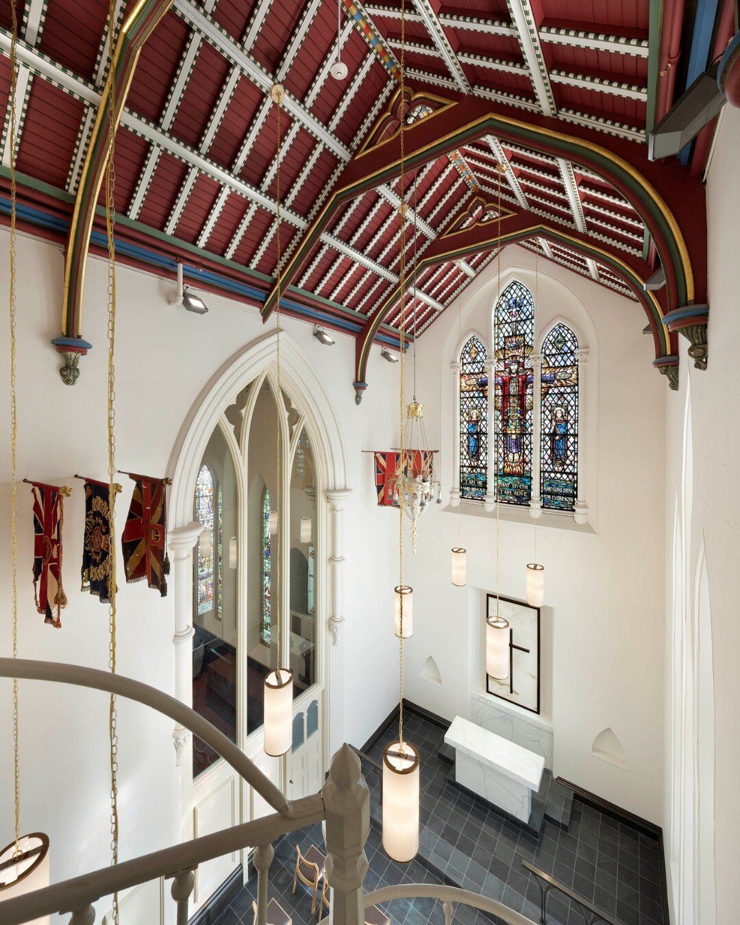 Though our work, using classic materials and features is our way to instill our projects with a sense of timelessness. With this project we take timelessness to a whole new level. We took a minimalist approach to update the St. George's Chapel featur