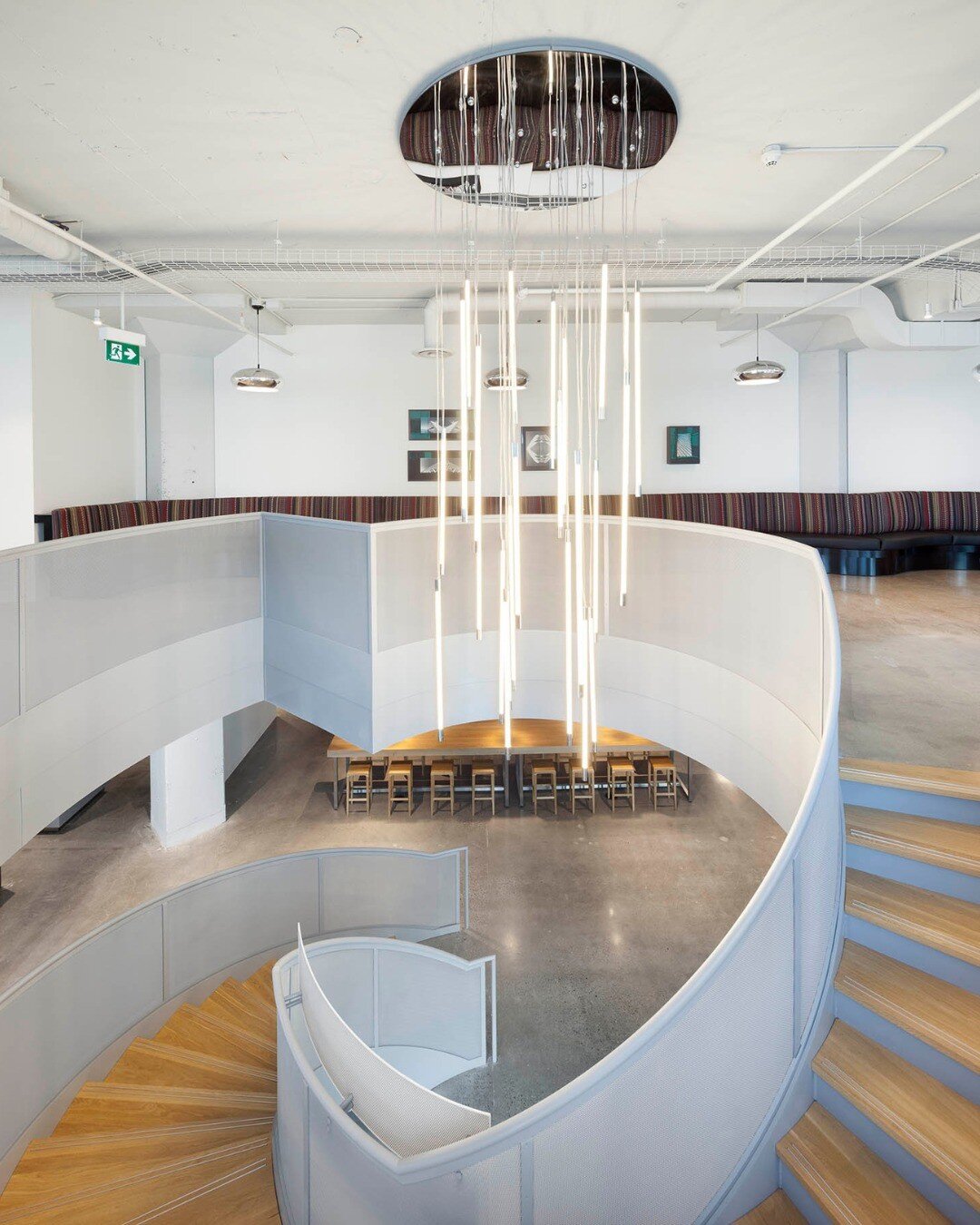 This curvilinear stair and cascading cluster of cylindrical LED pendants were the lobby feature of global marketing agency, McCann, linking the office&rsquo;s two main levels.
_
📷 Photography: Tom Arban&nbsp;@tomarbanphotography
. 
. 
. 
#interiorde