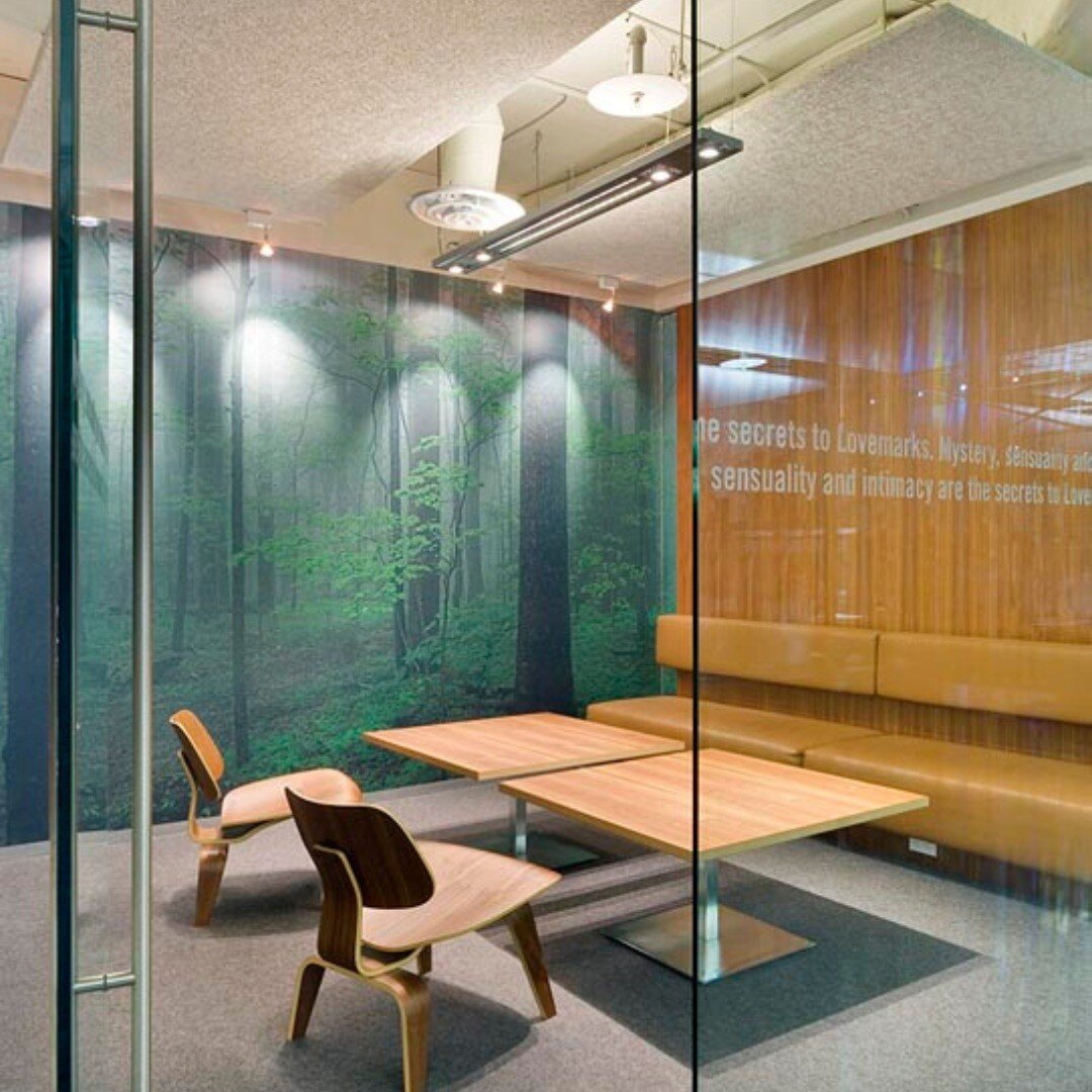 For advertising agency, Saatchi &amp; Saatchi, having spaces to collaborate was key. These wood-clad rooms with inviting forest murals were designed for smaller confabs, with adjacent larger spaces for big pitches.
_ 
📷 Photography: Tom Arban&nbsp;@