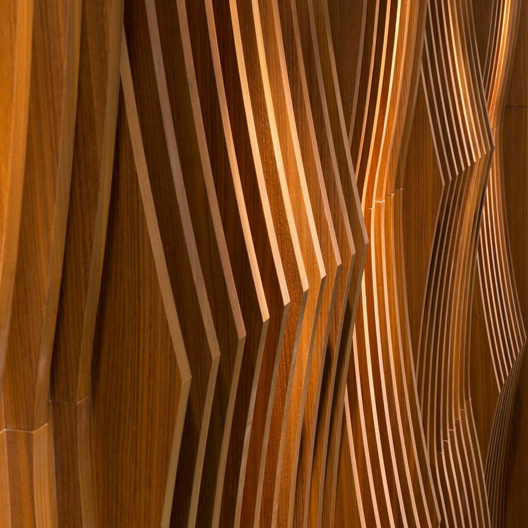 Bespoke walnut feature wall