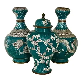 antique-1897-1921-chinese-3-piece-cloisonne-turquoise-teal-set-vases-urn-vessel-dragon-motif-4012.webp