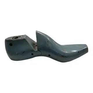 Antique Painted Blue Gray Wooden Shoe Mold Decorative Object or Door Stop