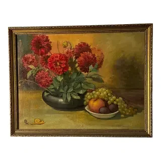 bright-cheerful-vintage-oil-painting-floral-zinnias-and-fruit-with-snail-signed-5782.webp