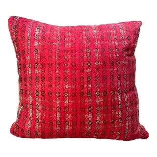 Custom Pillow Made of Antique 19th Century Silk Indian/Turkish Textile Turban Fabric From Pat McGann Gallery