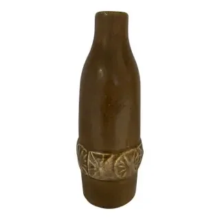 1960s Midcentury Handmade Retro Brown Pottery Vase Bud Vase Made in Usa