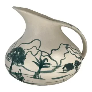 1940s Hand Made South/Native American Style Ceramic Hand Painted Pitcher Creamer