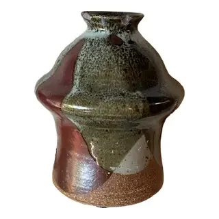Vintage 1970's Vessel, Vase Pottery Hand Thrown Signed DHS