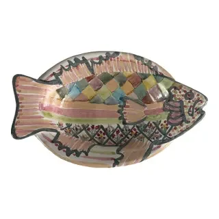 Vintage 1983 MacKenzie-Childs Pisces Fish Soap Trinket Dish Vessel