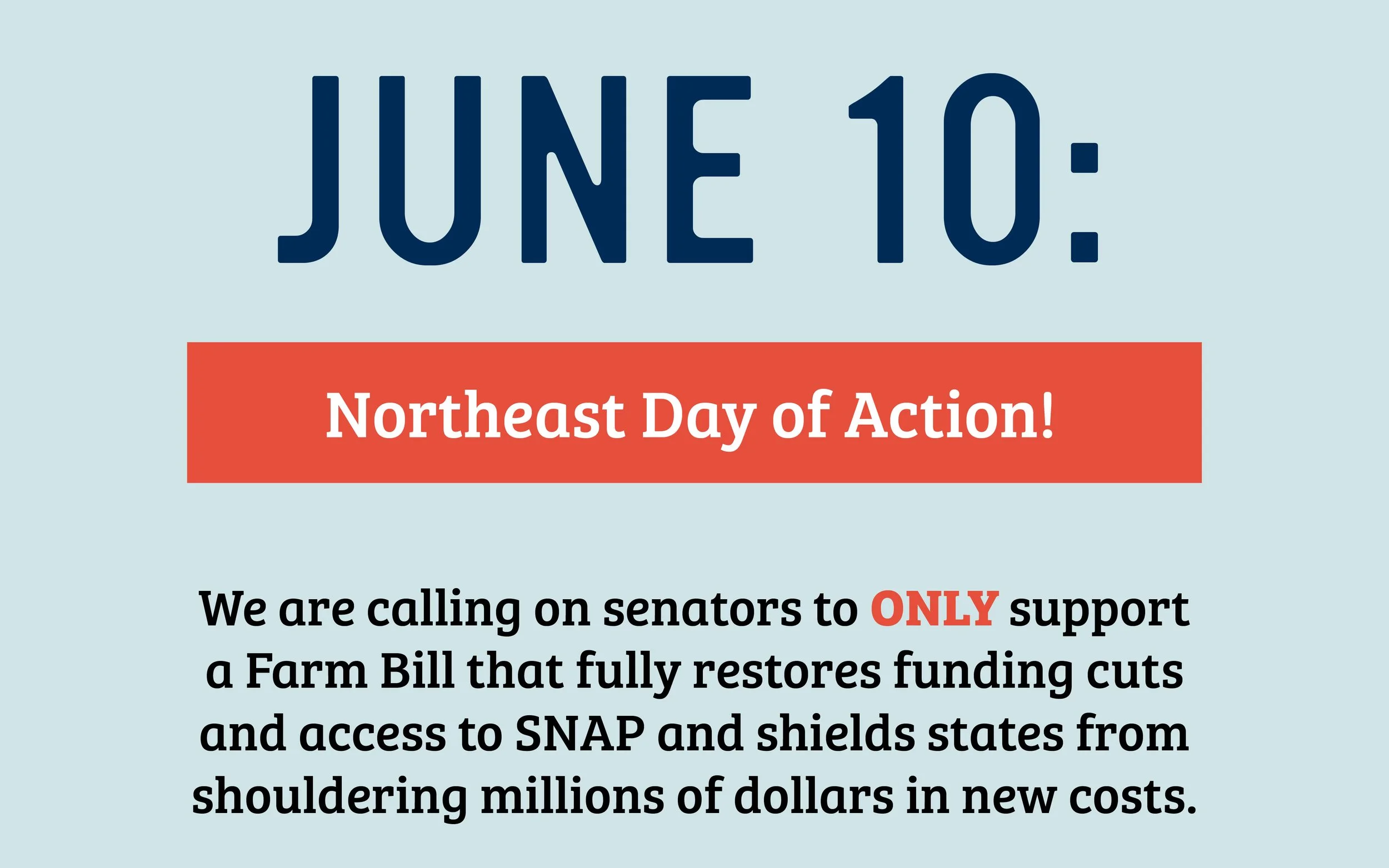 TODAY: Tell our senators we need a Farm Bill that protects SNAP