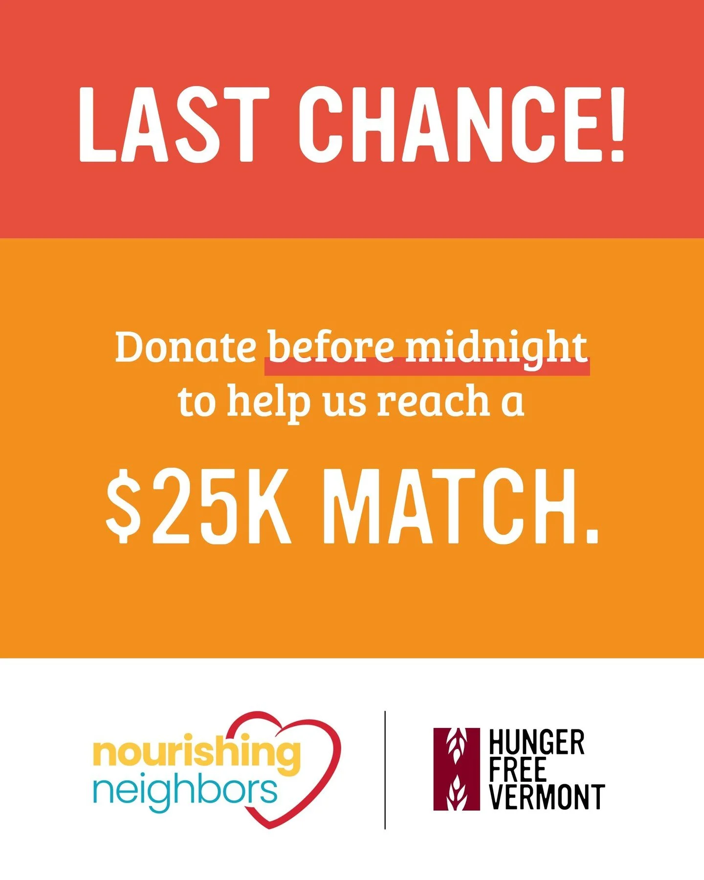 We're in the home stretch of our fundraising push to get a $25,000 match from the Nourish the American Dream campaign.

This is a nationwide effort to help ensure every child has access to the food they need to thrive. It's not every day we get oppor