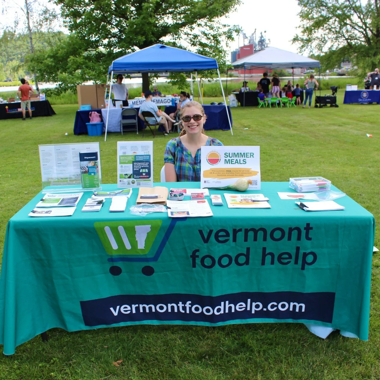 We were delighted to participate in the Green Mountain Farm to School Block Party in Newport a few weeks ago! Our 3SquaresVT Specialist Sophie Springer was there to talk all things food access, summer meals and more. 

To get food help and learn more