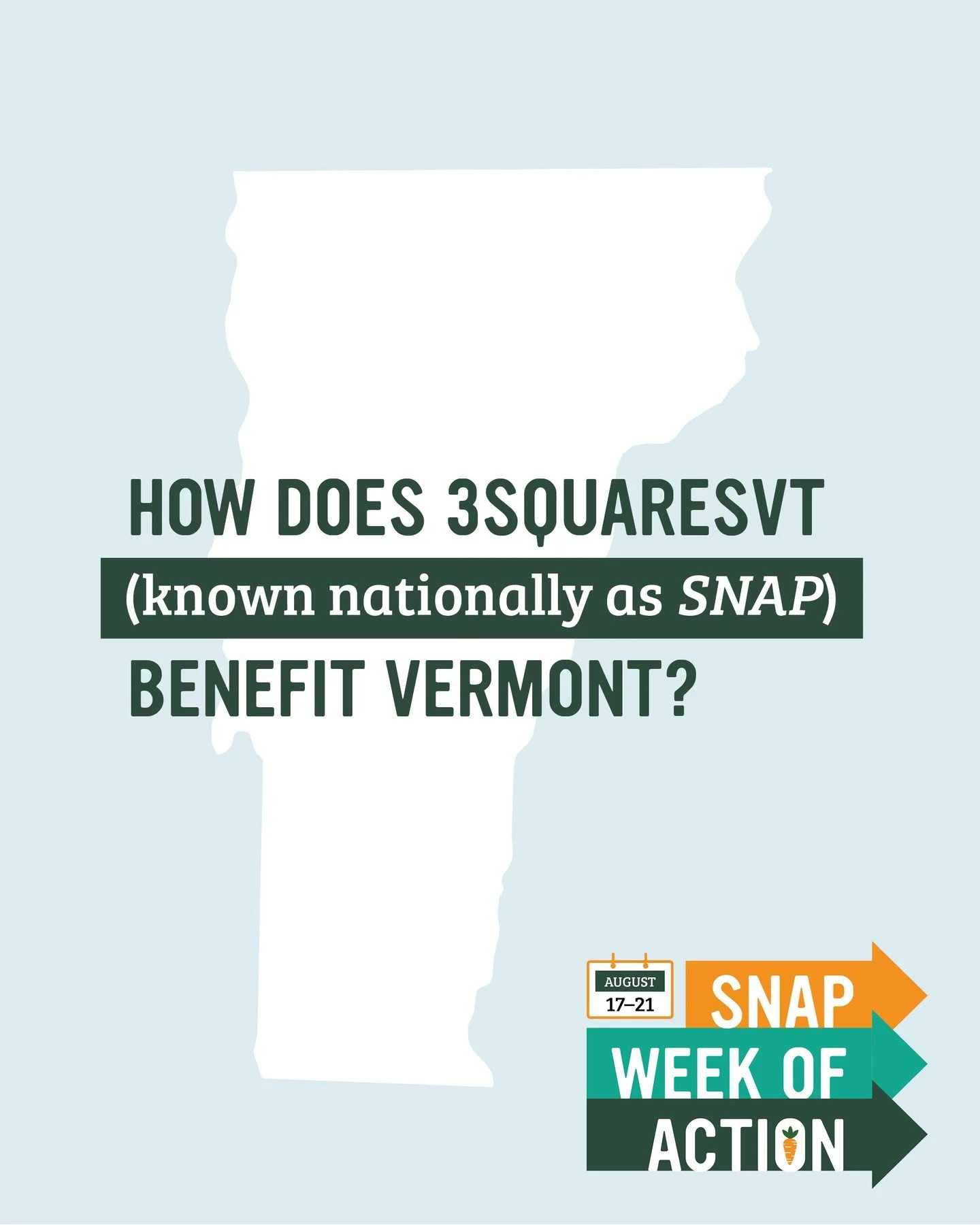 There are countless ways that 3SquaresVT benefits the Green Mountain State and its residents. Here are a few of our favorites. 

Learn more about the SNAP Week of Action at the link in our bio.