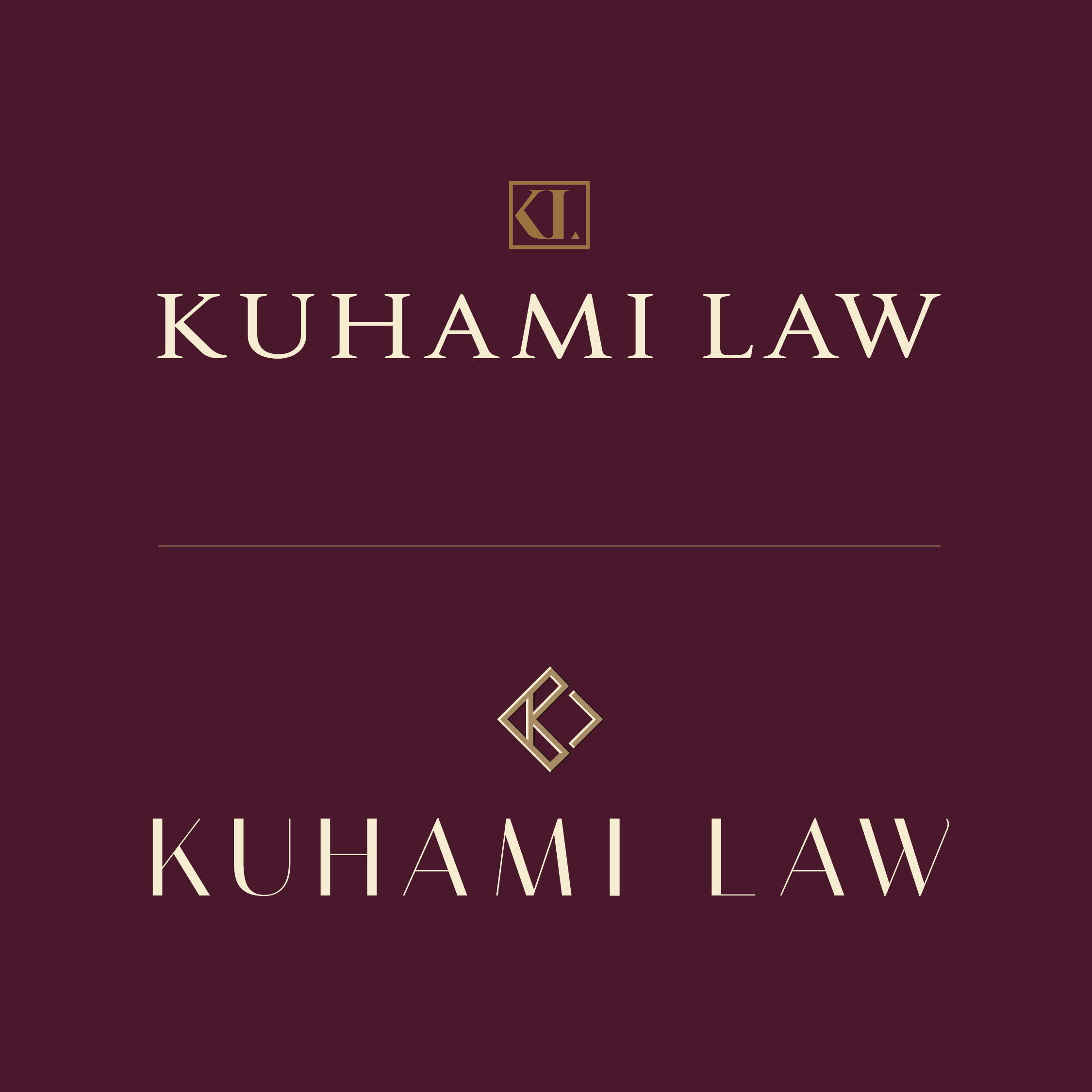 Logo concepts for Kuhami Law