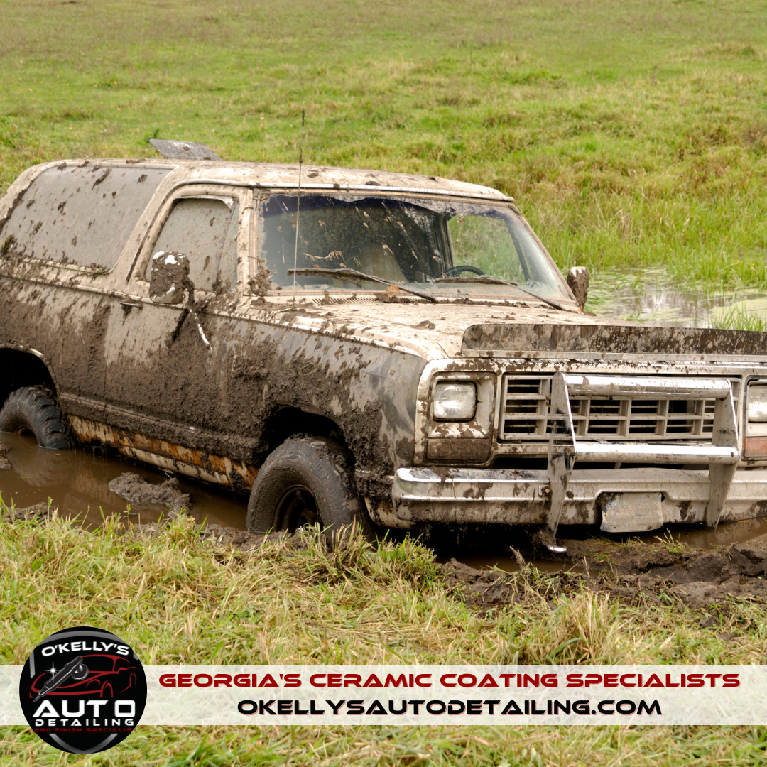 Truck with mud on it