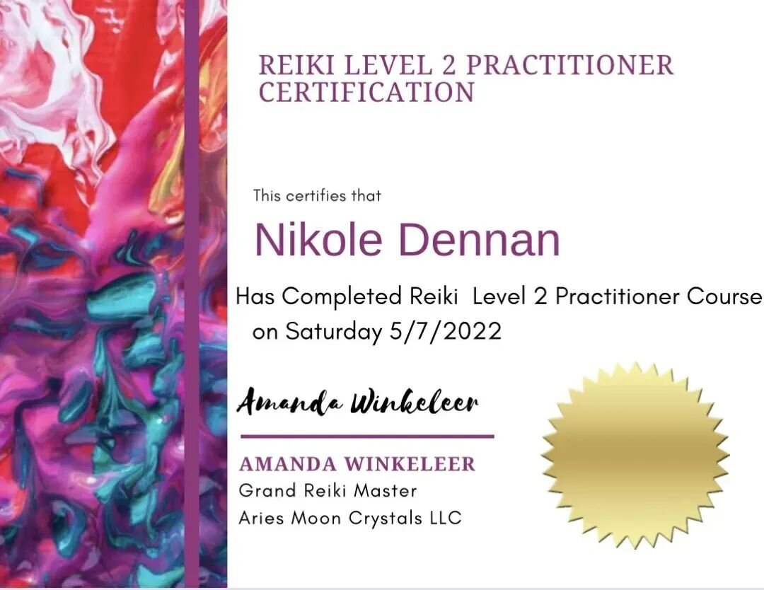 Excited to say I am officially a Reiki Level 2 Practitioner 🎉🎊 

Thankful to @healing_coach_amanda for guiding and supporting me on this new journey! 

Becoming a Reiki Practitioner was one of my bigger goals for the year and I am looking forward t