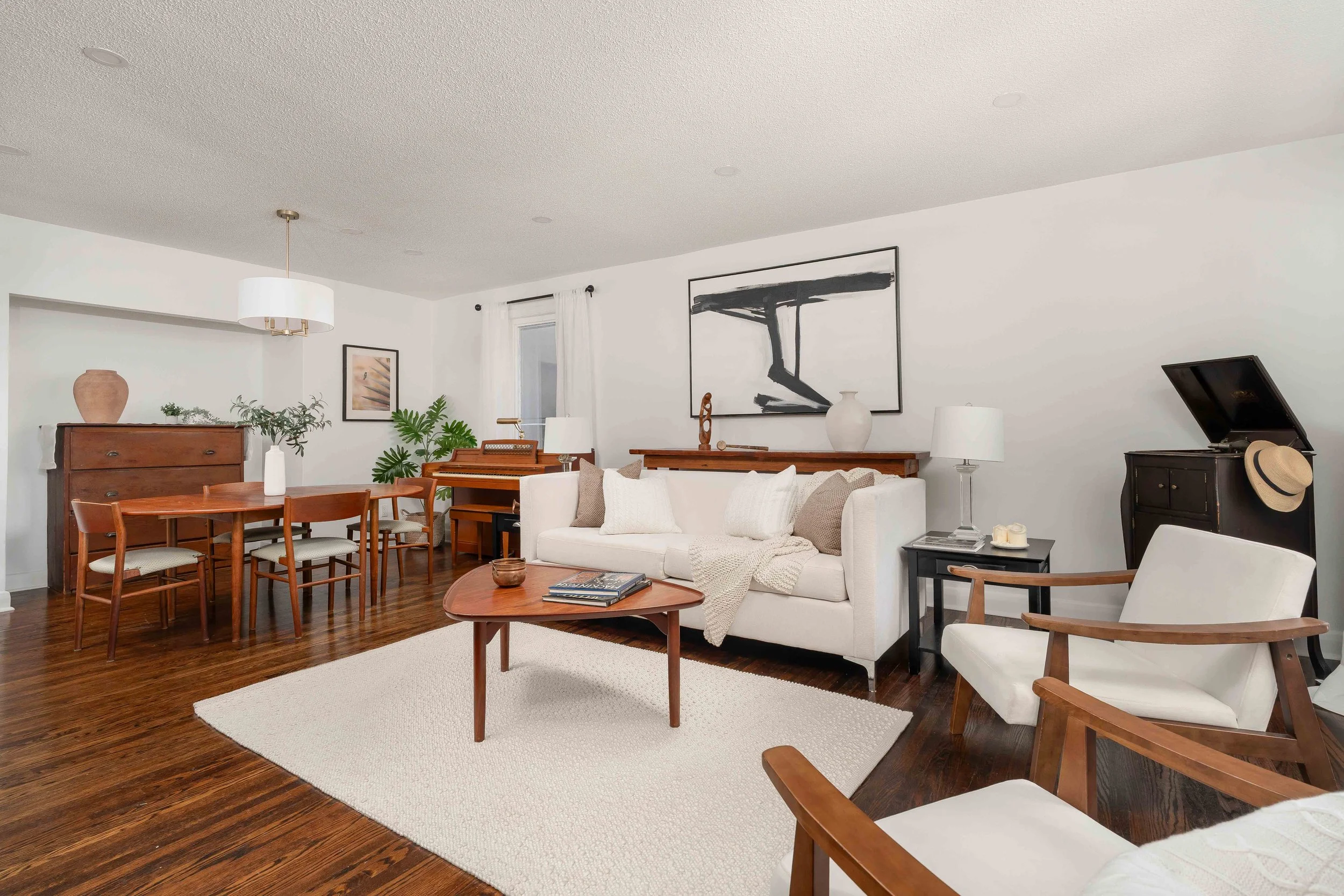 Living and dining room at 37 Cynthia Road in Toronto