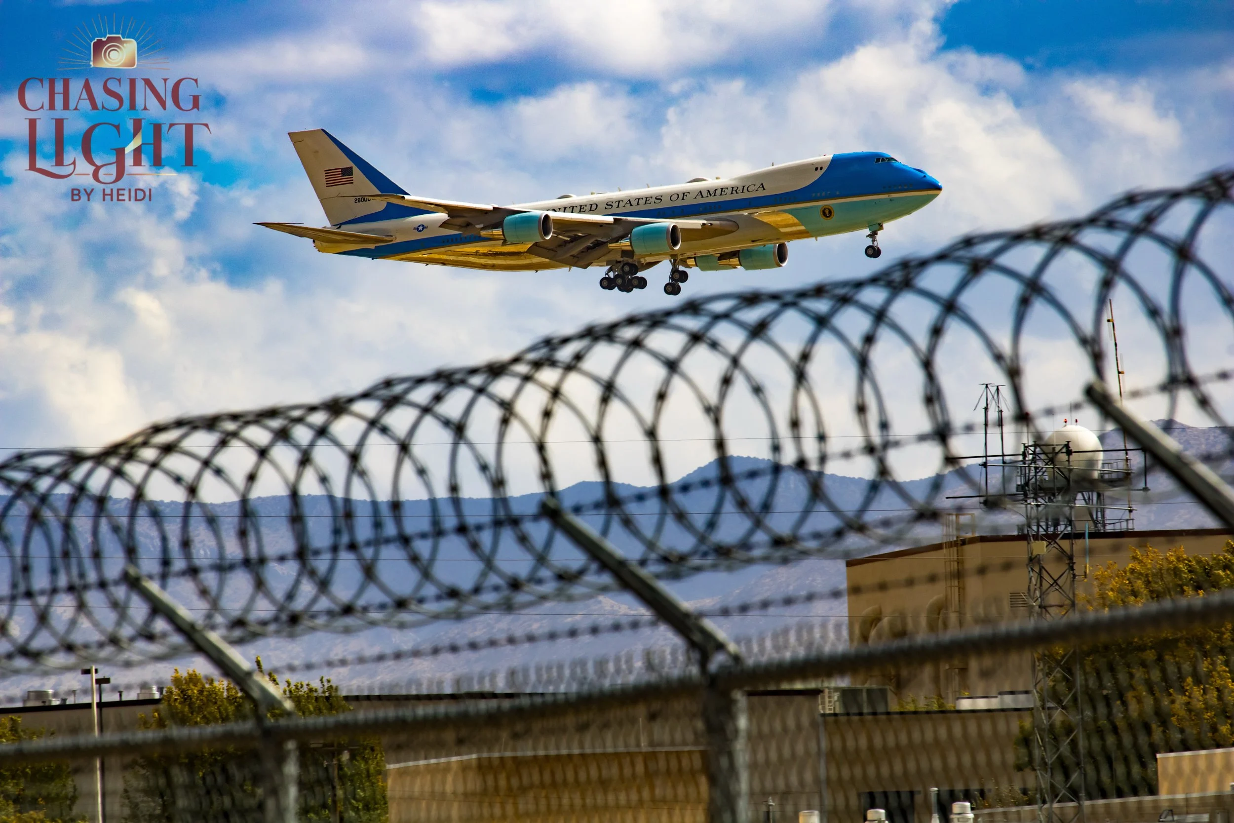 Air Force One landing at the Albuquerque Sunport. **NOTE that this photo was taken when the occupant of this plane was NOT a pedophile-protecting and moronic convicted felon. 