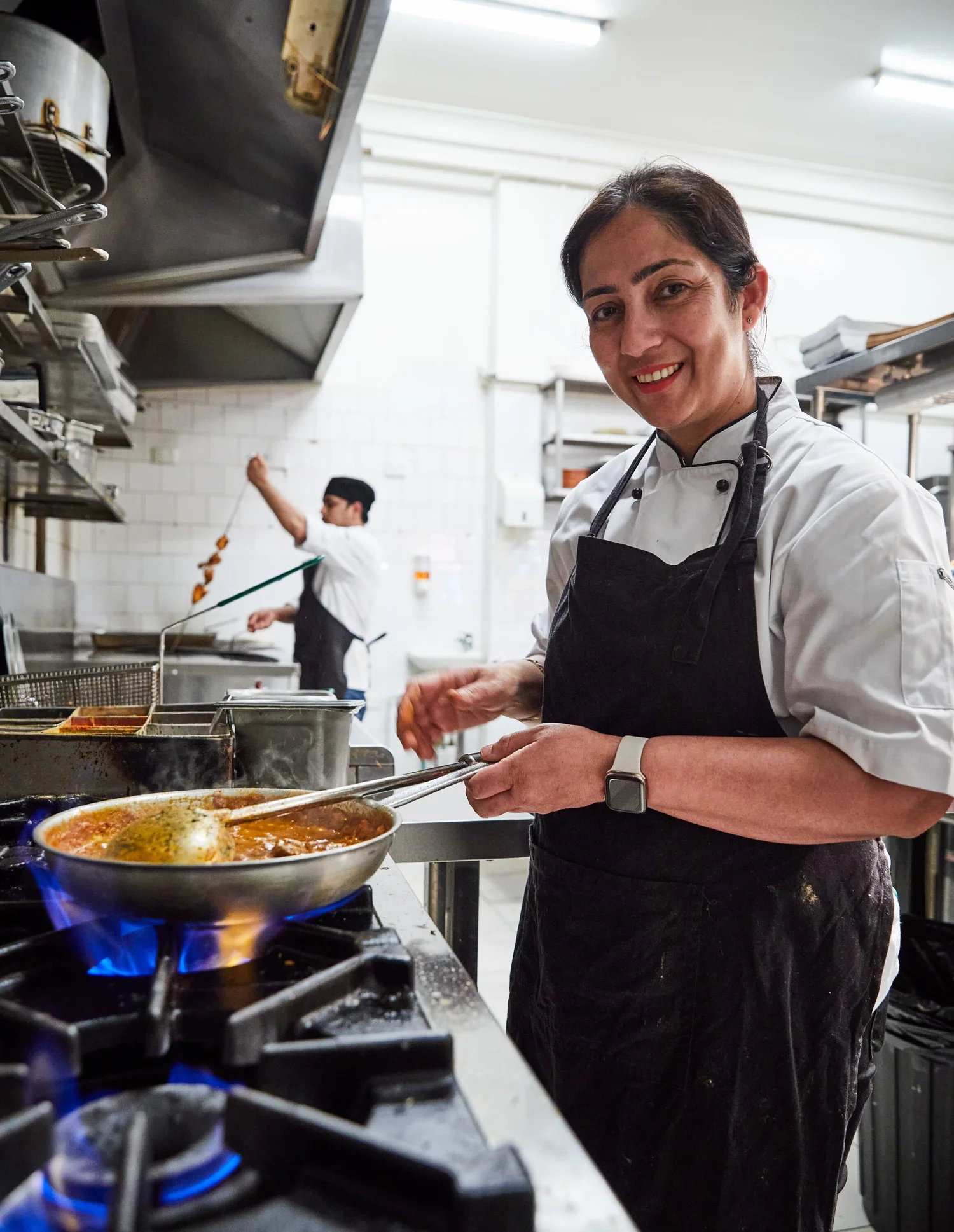 Cooking in the Masti kitchen on Brunswick Street, Fitzroy