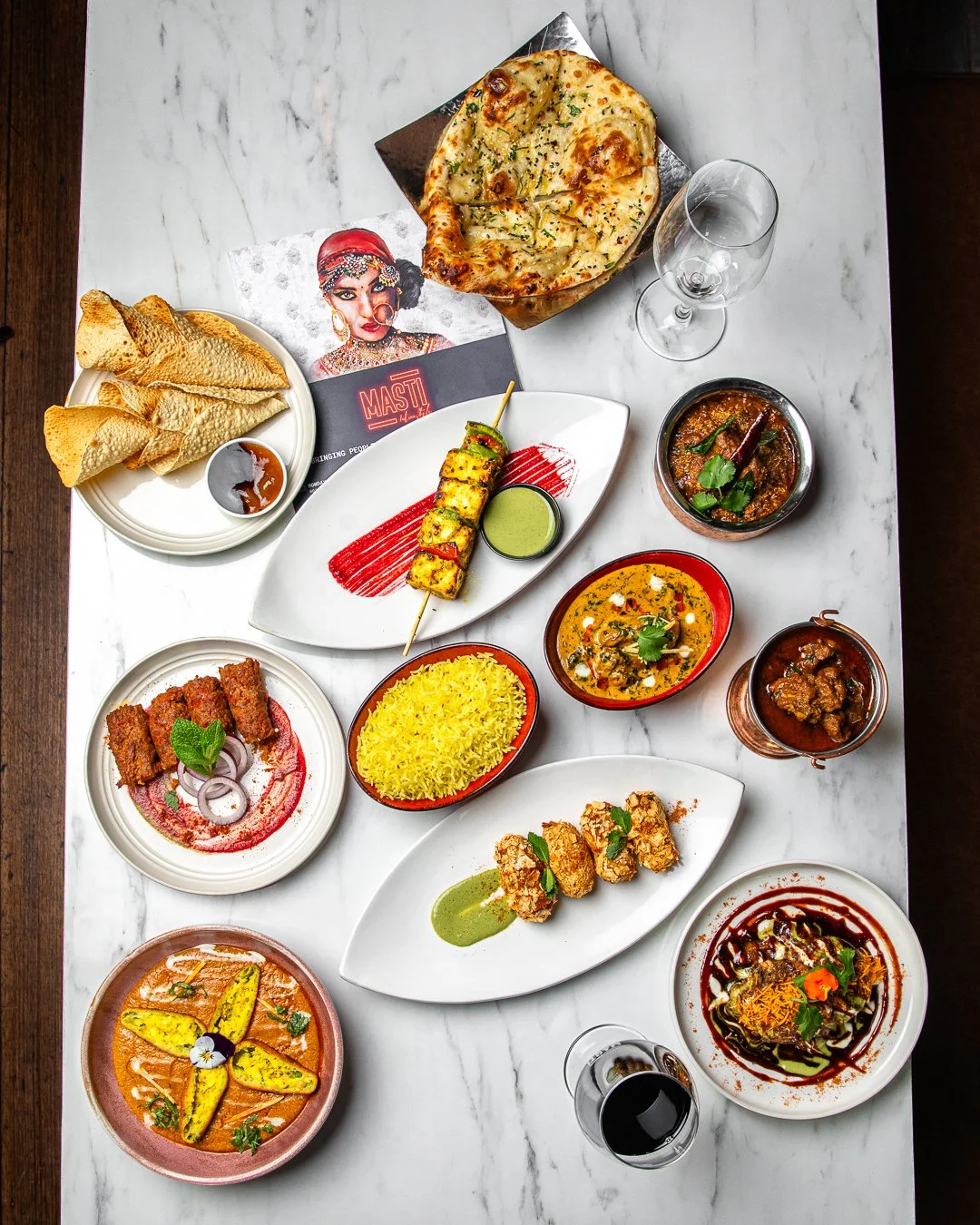 Shared plates on the table at Masti Fitzroy