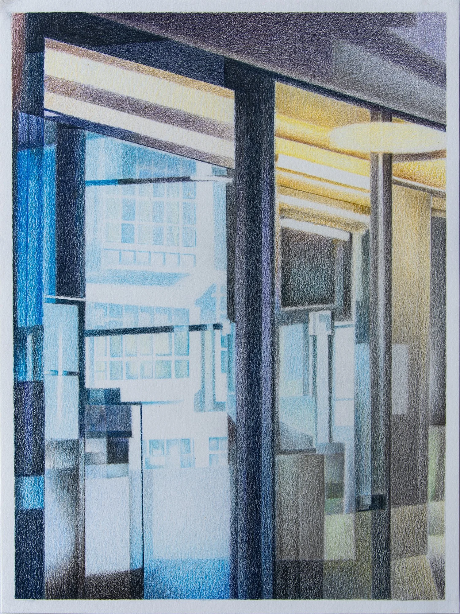 Fragmentary: Fields, colored pencil on paper, 12" x 9", 2026 