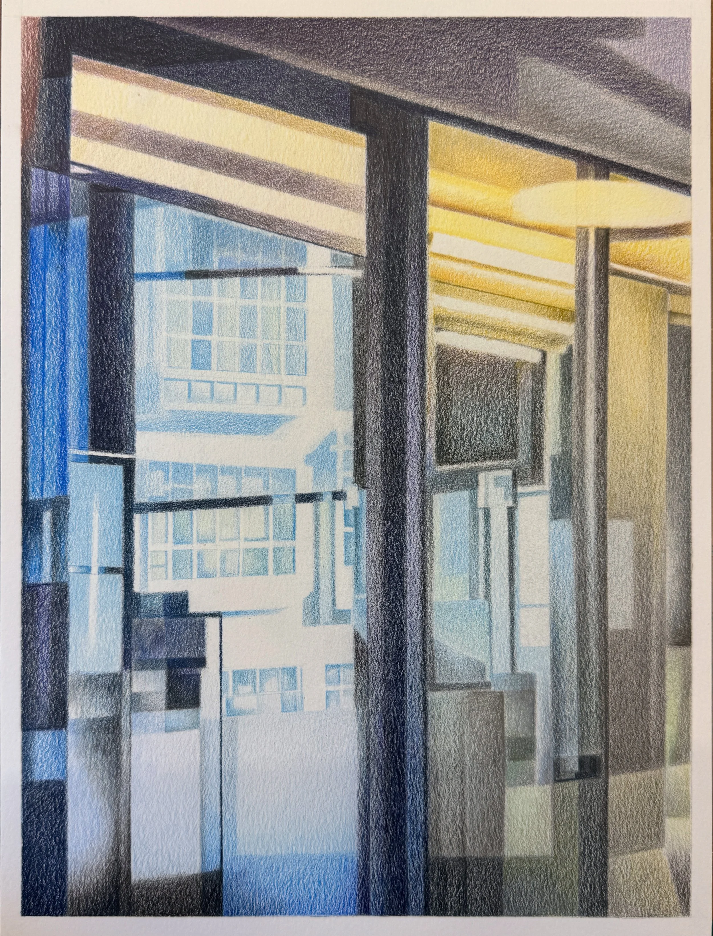 Fragmentary: Fields, colored pencil on paper, 12" x 9", 2026 