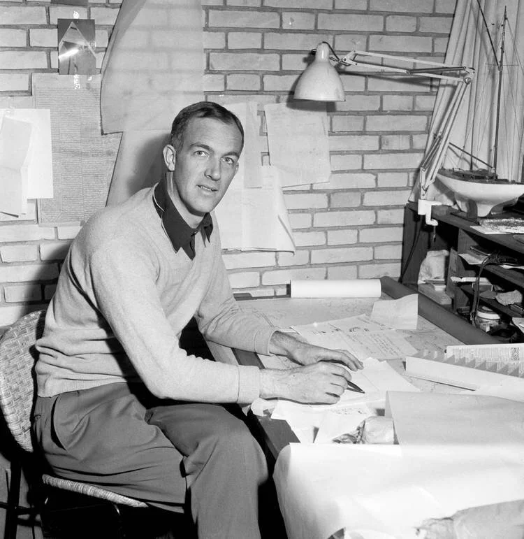 Utzon in his Studio