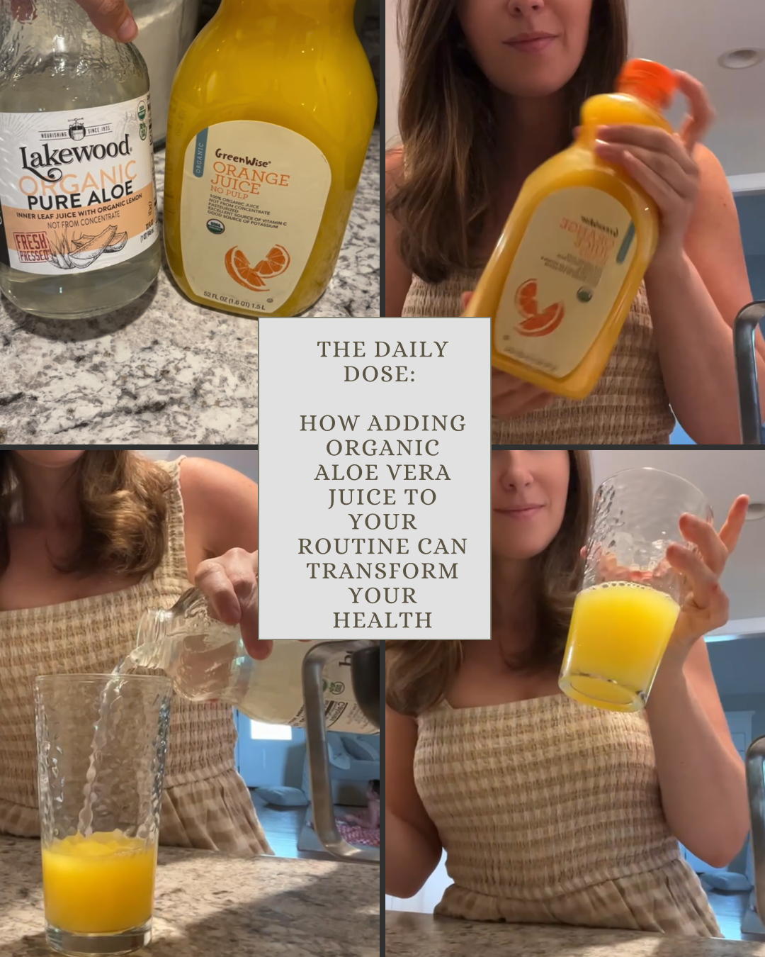 self-care and wellness healthy Organic Aloe Vera Juice bottle on kitchen counter – daily wellness boost for clean living and digestive health