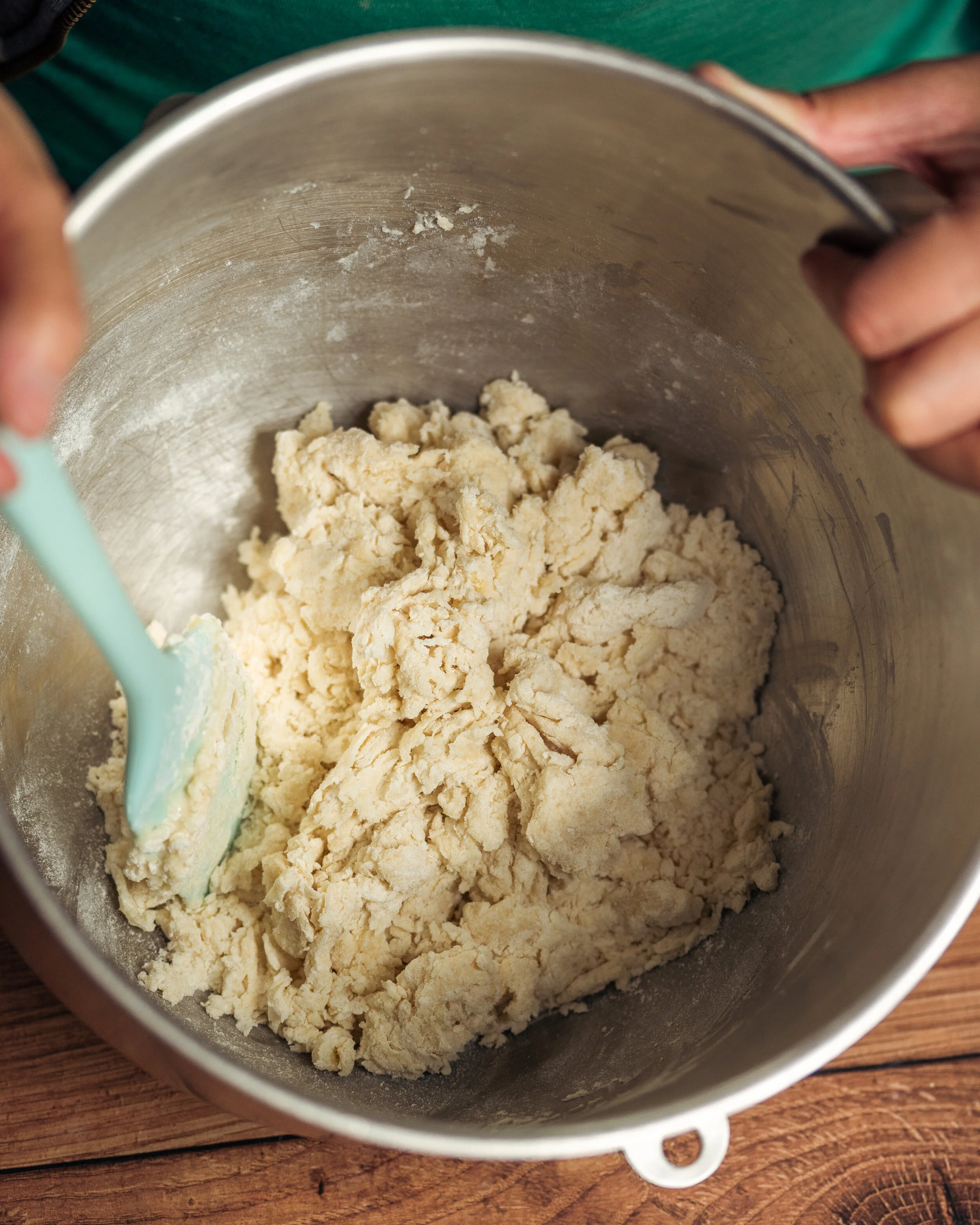 Mix until its shaggy, then knead for 5-6 minutes.