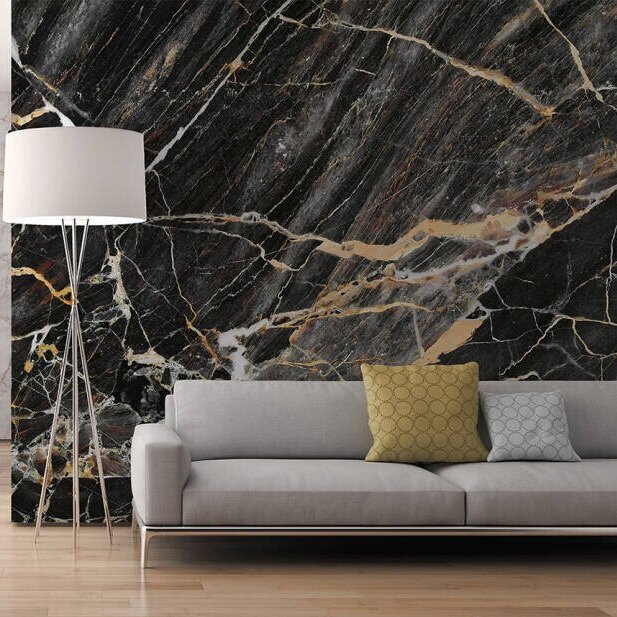 Black & Gold Cracked Marble Wallpaper Mural | Versace Luxury Designer  Wallpaper - Genuine Versace | Home Decor Hull Limited