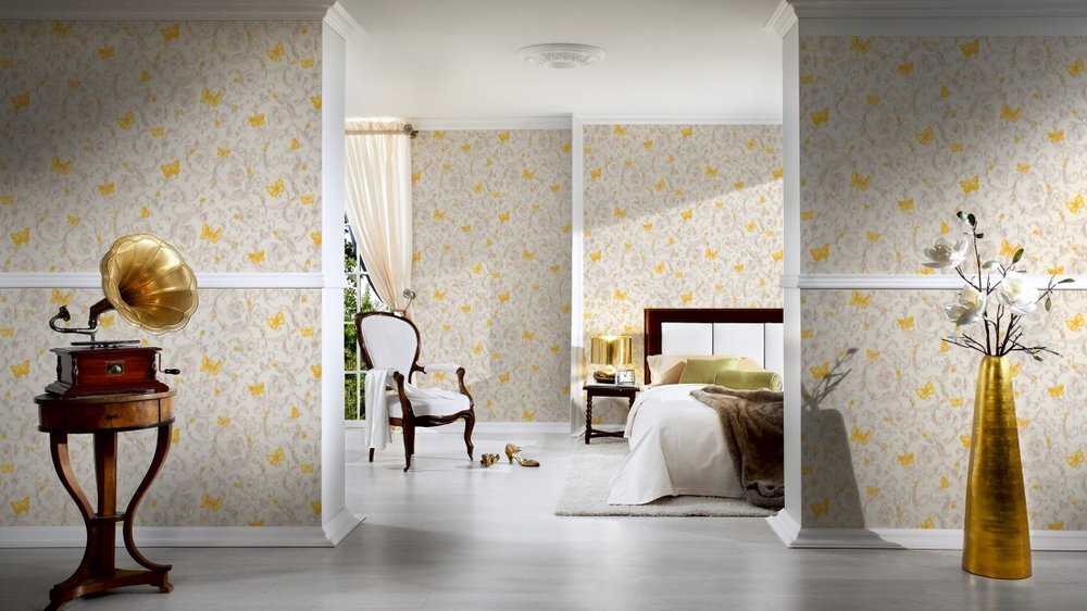 Versace Butterfly Barocco Motif Wallpaper (Available in 6 colourways)