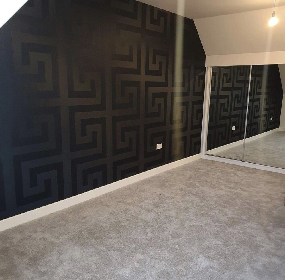 Versace Greek Key Black Wallpaper 935234 | Versace Luxury Designer Wallpaper  - Genuine Versace | Home Decor Hull Limited