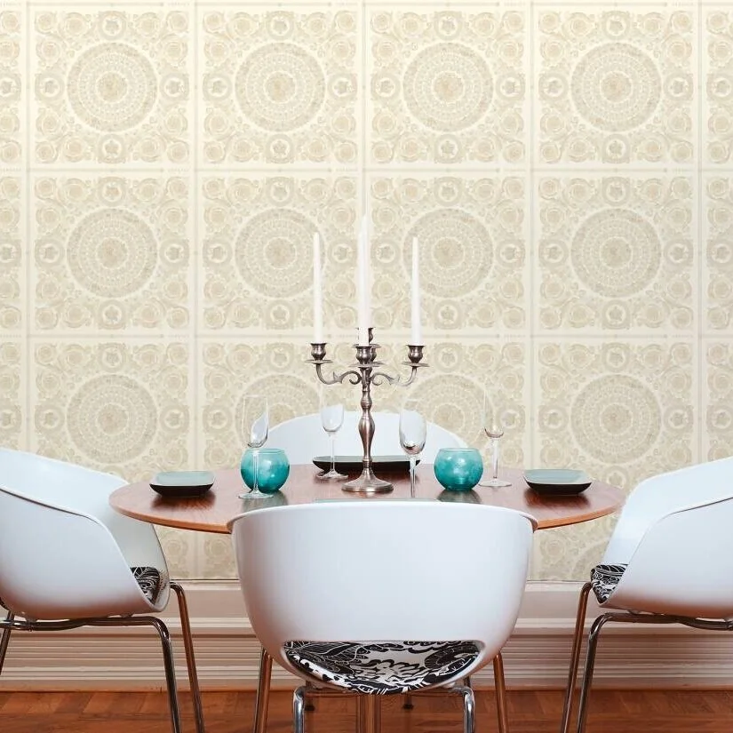 Versace IV - Heritage Beige & Cream Wallpaper