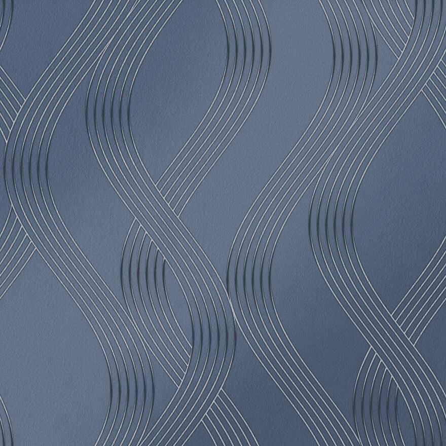 Sofia Navy Blue Wave Wallpaper 35644 | Versace Luxury Designer Wallpaper -  Genuine Versace | Home Decor Hull Limited