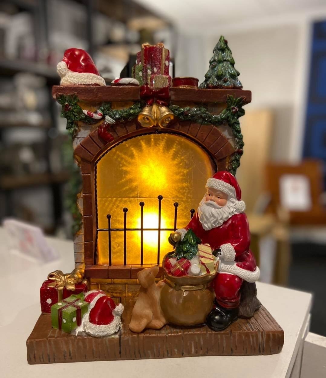 LED Christmas Fireplace Ornament | Home Interiors - Clocks ...