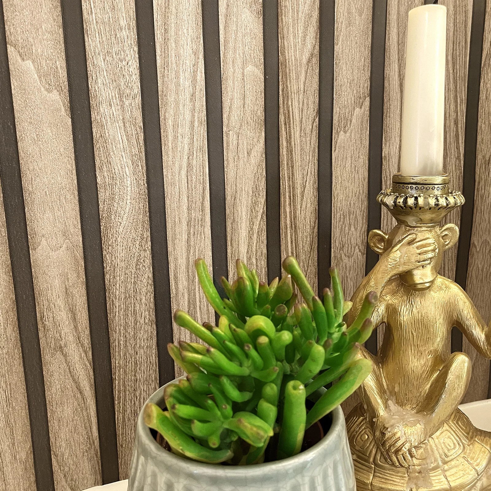 Belgravia Heavyweight Vinyl Wood Slat Wallpaper Light Oak Transform