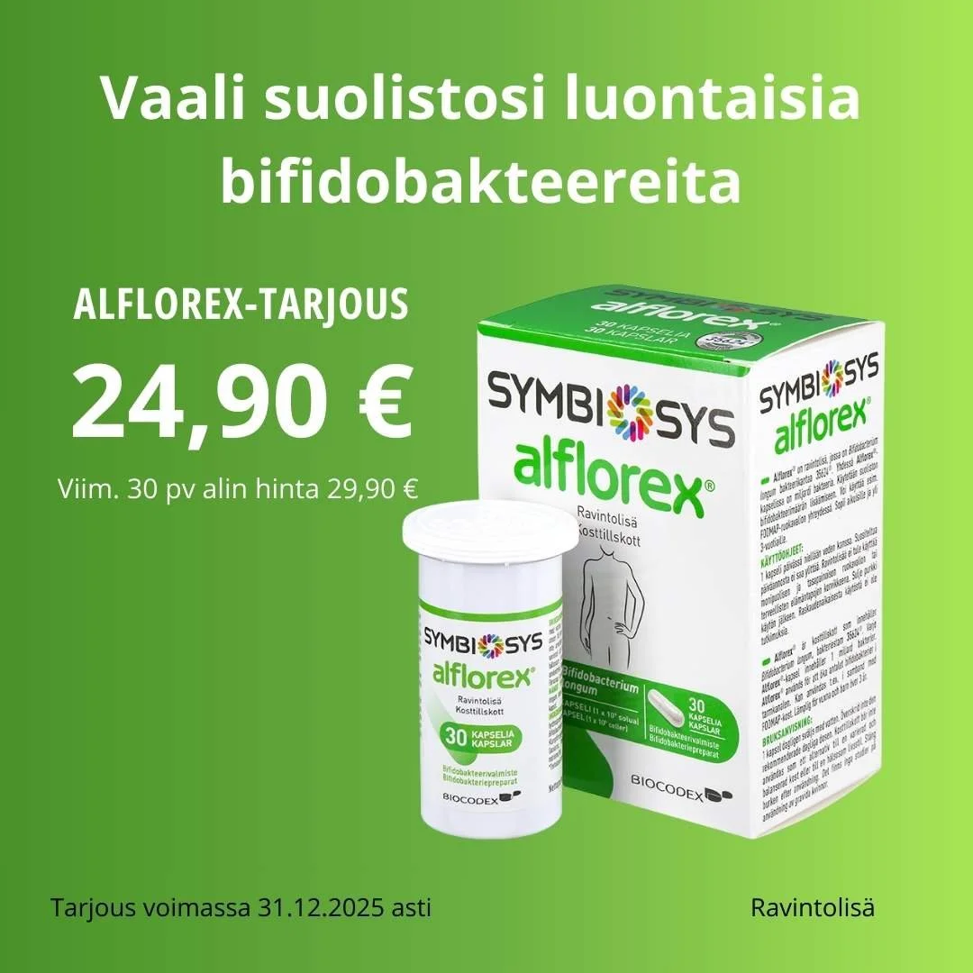 Symbiosys alflorex pakkaus ja tarjous