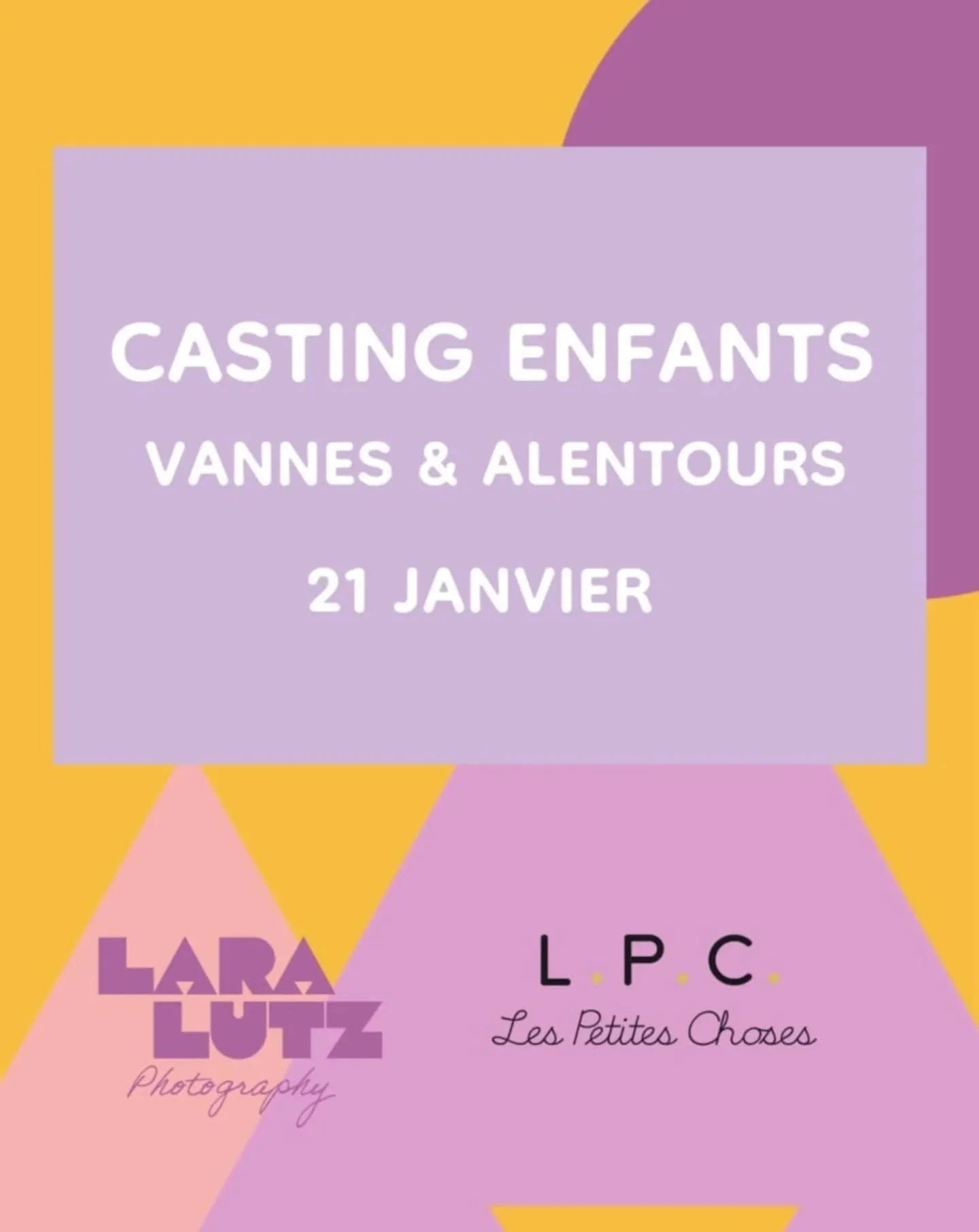 Nouveau shooting avec @lpc.lespetiteschoses 
🤗📸

📍Vannes 

🗓 Mercredi 21  janvier , le matin 

↪️ Nous recherchons des enfants entre 4 ans et 5 ans , des enfants pas timides &agrave; l'aise devant l'objectif .

Voici le lien pour candidater ⤵️

h
