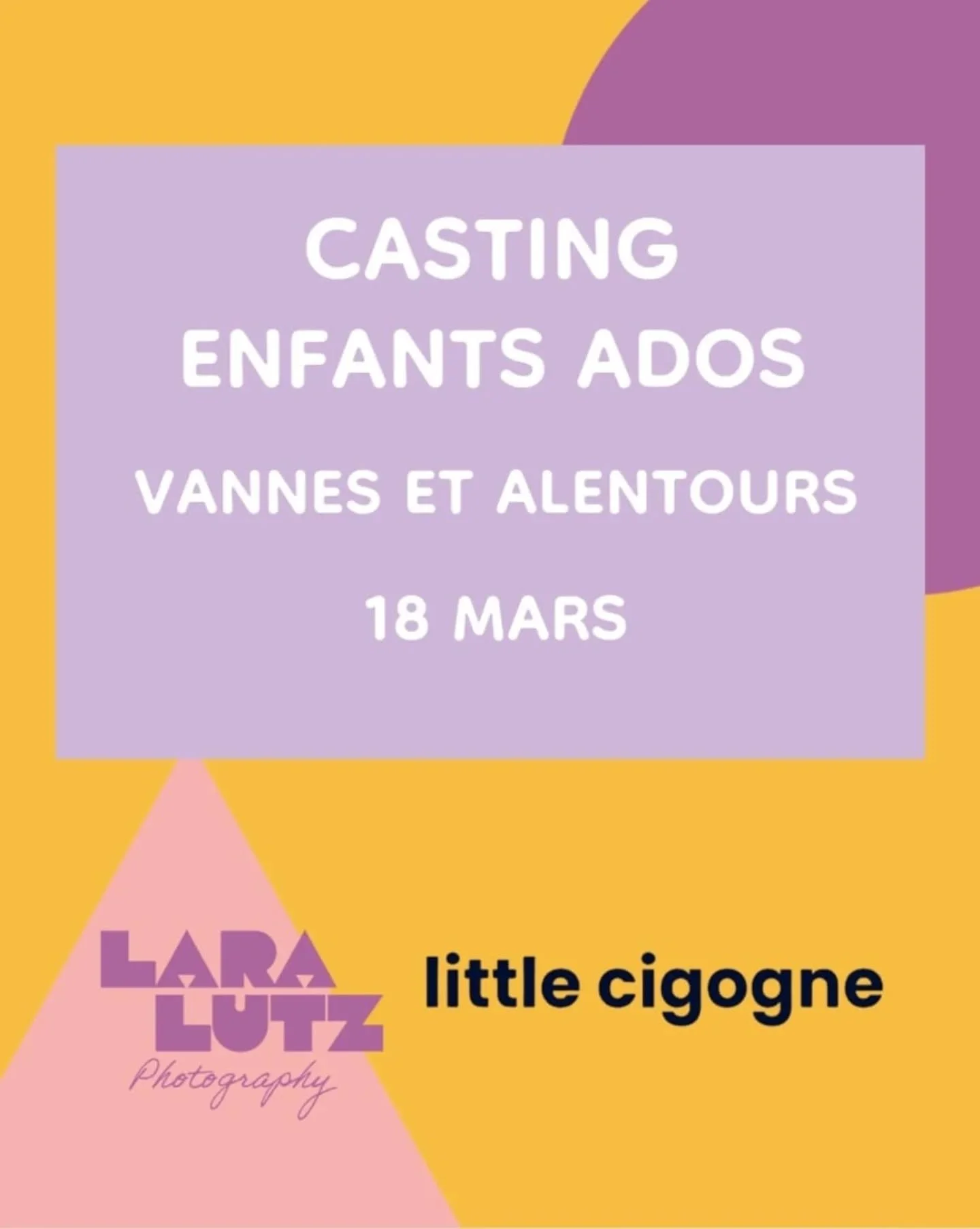Nouveau shooting avec @littlecigogne 📸🤗

📍Vannes &amp; Alentours 

🗓 Mercredi 18 mars 

Nous recherchons ⤵️

Des enfants et des ados :

Pour les enfants taille v&ecirc;tements 4 ans 

Pour les ados taille v&ecirc;tements 14 ans , il sera importan