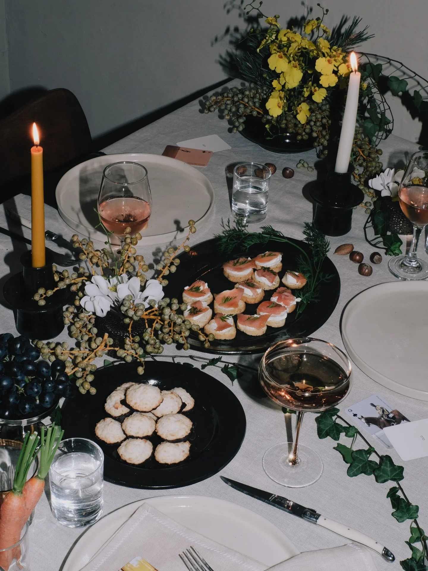 A floral Christmas tablescape for the books! We combined seasonal cyclamen, oncidium orchids, dadels, and pine to create a modern love letter to the season.

#floraldesign #christmastablescape #christmasflowers