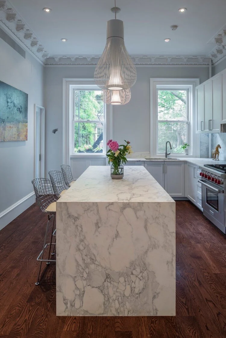 Marble kitchen island