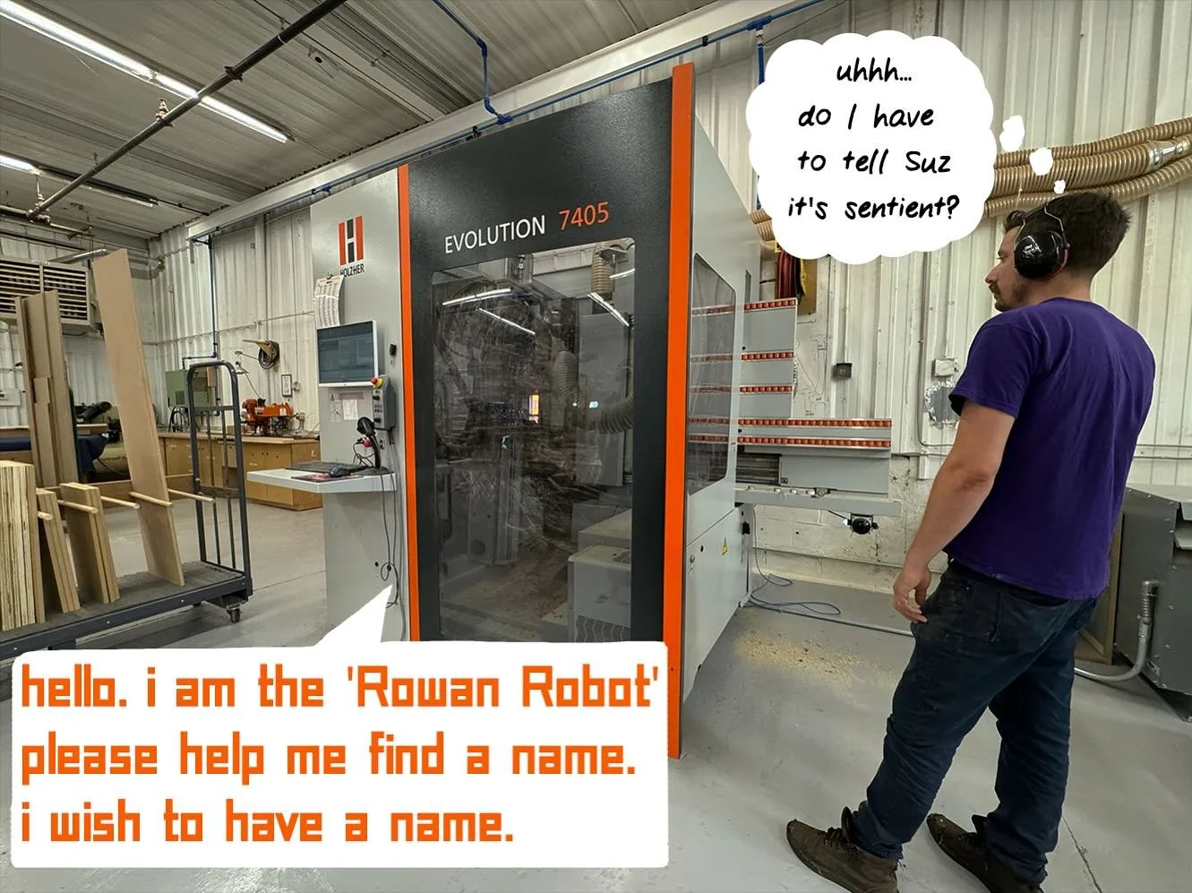 Our team has been busier than ever training the new member of our staff: our CNC machine! And now, we need your help. This new teammate needs a name, because we&rsquo;re tired of calling it &ldquo;the robot.&rdquo; Do you have a name idea (or two) fo
