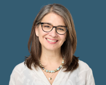 Robyn Miller PHD on blue background